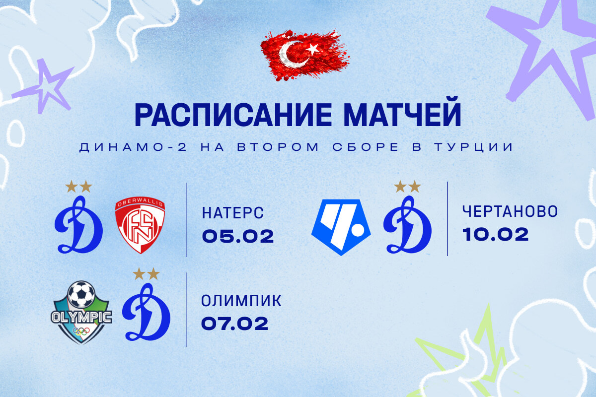 Расписание матчей бело-голубых на втором сборе в Турции